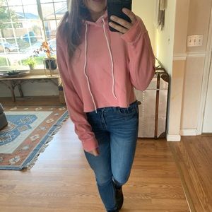 Light peach burnout hoodie sweatshirt wild fable juniors cropped small